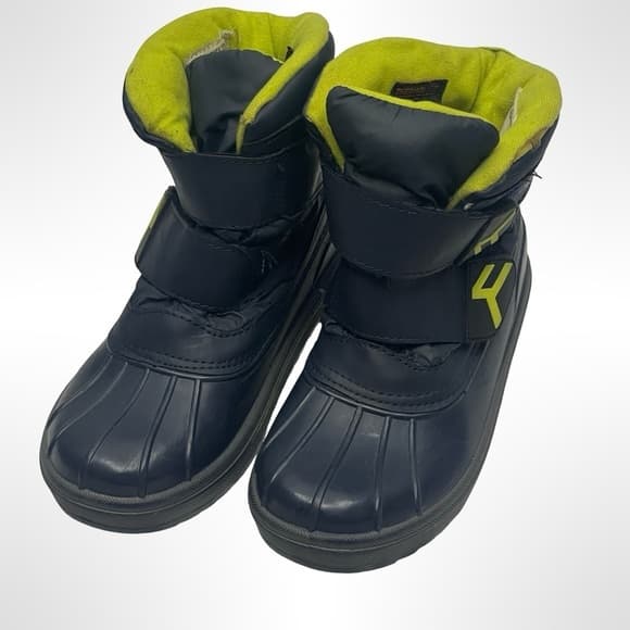 Size 2 Kids Black and Green Winter Boots - Thumbnail 6