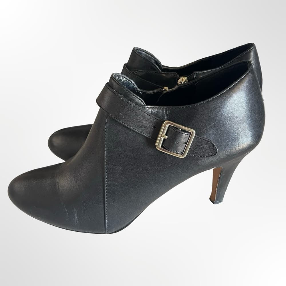 Vince Camuto Black Leather Buckle Ankle Booties in 8 1/2 - Thumbnail 2