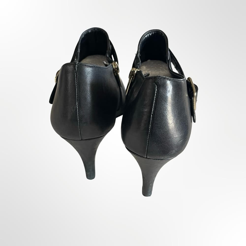Vince Camuto Black Leather Buckle Ankle Booties in 8 1/2 - Thumbnail 3