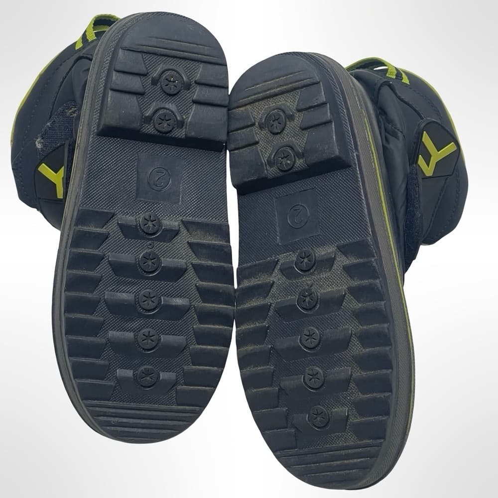Size 2 Kids Black and Green Winter Boots - Thumbnail 3