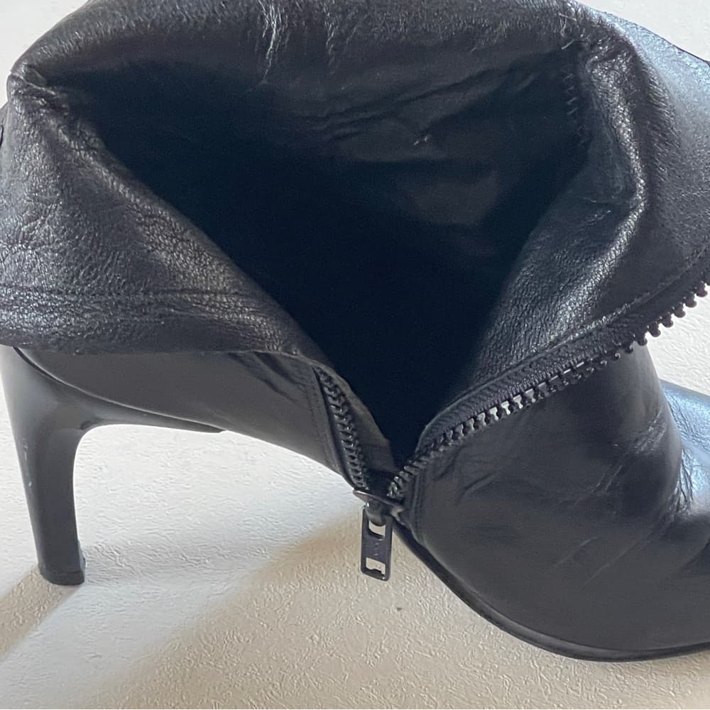 Vero Cuoio Women's Black Leather Pointed-Toe Ankle Boots - Thumbnail 9