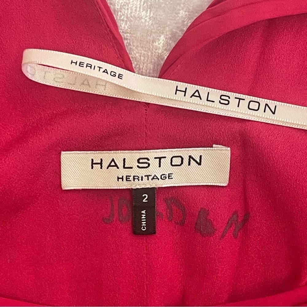 Halston Heritage size 2 Elegant crimson Halter Dress - Mint - Thumbnail 4