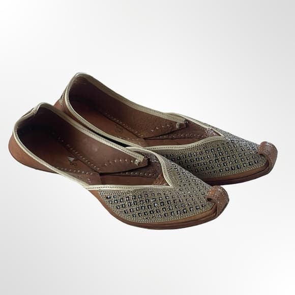 Handmade in Morocco Elegant Brown and Cream Women's shoes - Thumbnail 9