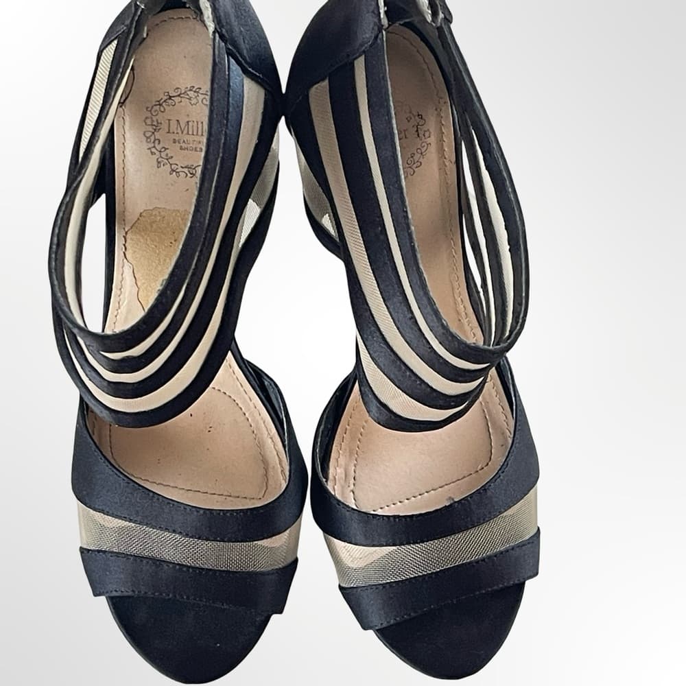 I Miller Black Mesh Strappy High Heel Sandals in size 6.5 - Thumbnail 3