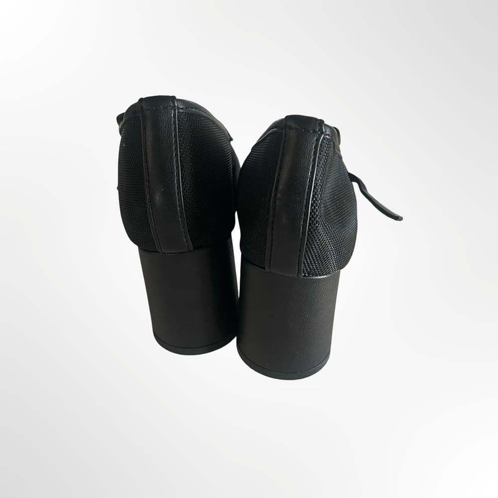 Scoop Black Mary Jane Block Heel Pumps with Adjustable Strap - Thumbnail 3