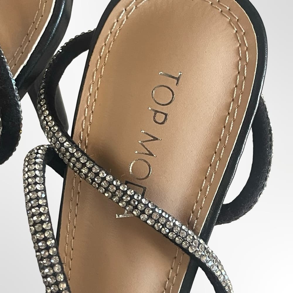 Top Moda Black Embellished Pointed-Toe Heels NWT in size 6.5 - Thumbnail 4