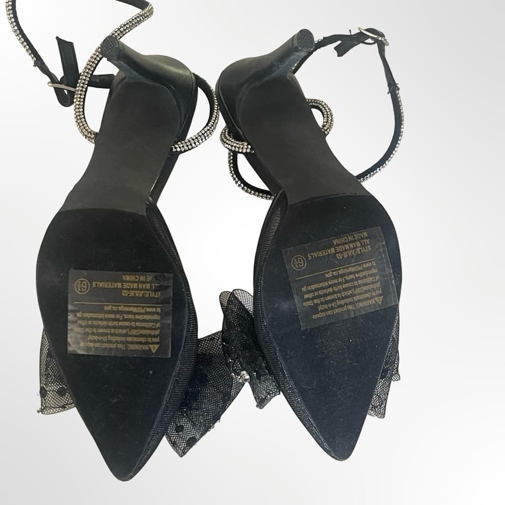 Top Moda Black Embellished Pointed-Toe Heels NWT in size 6.5 - Thumbnail 5