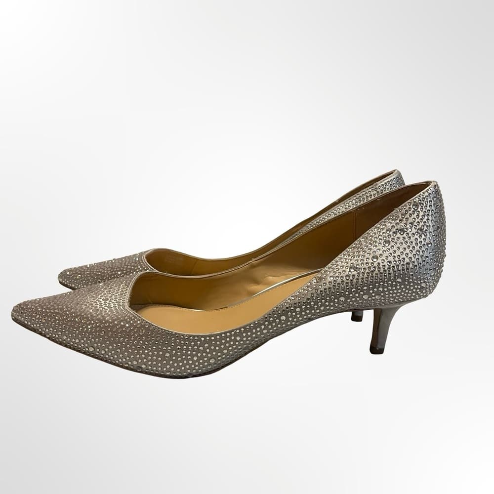 Badgley Mischka Rhinestone Pointed-Toe Pumps in size 11 - Thumbnail 4