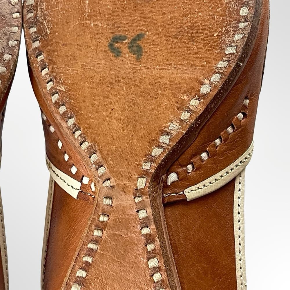 Handmade in Morocco Elegant Brown and Cream Women's shoes - Thumbnail 6