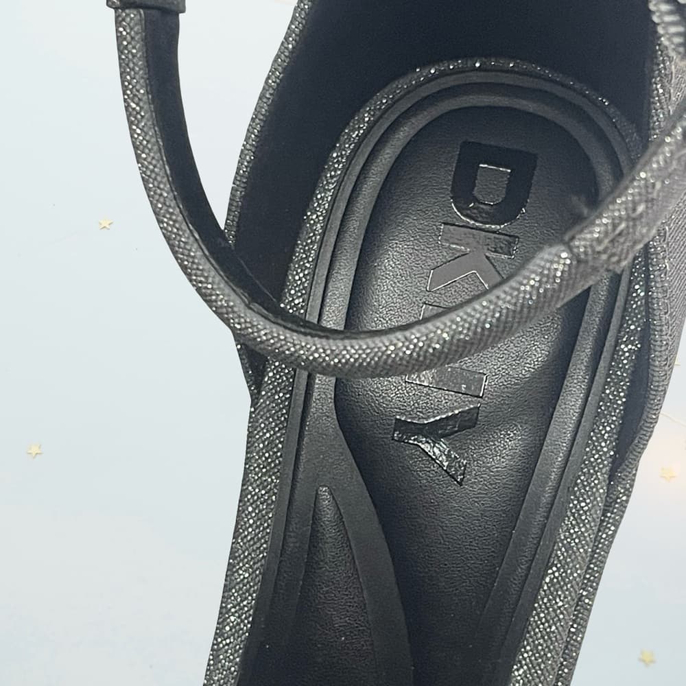 DKNY - Elegant Black Glitter Women's Heels in size 8 NWOT - Thumbnail 3