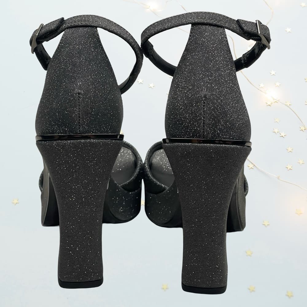 DKNY - Elegant Black Glitter Women's Heels in size 8 NWOT - Thumbnail 5