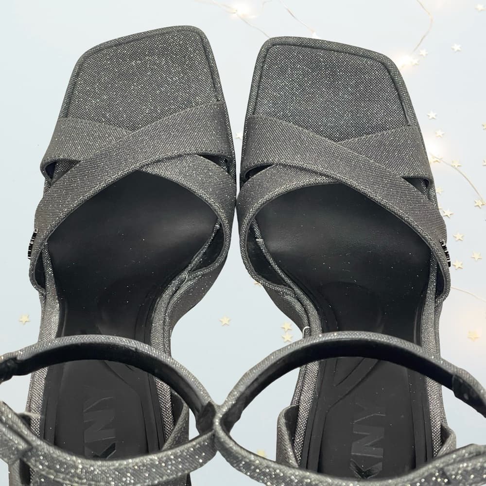 DKNY - Elegant Black Glitter Women's Heels in size 8 NWOT - Thumbnail 7