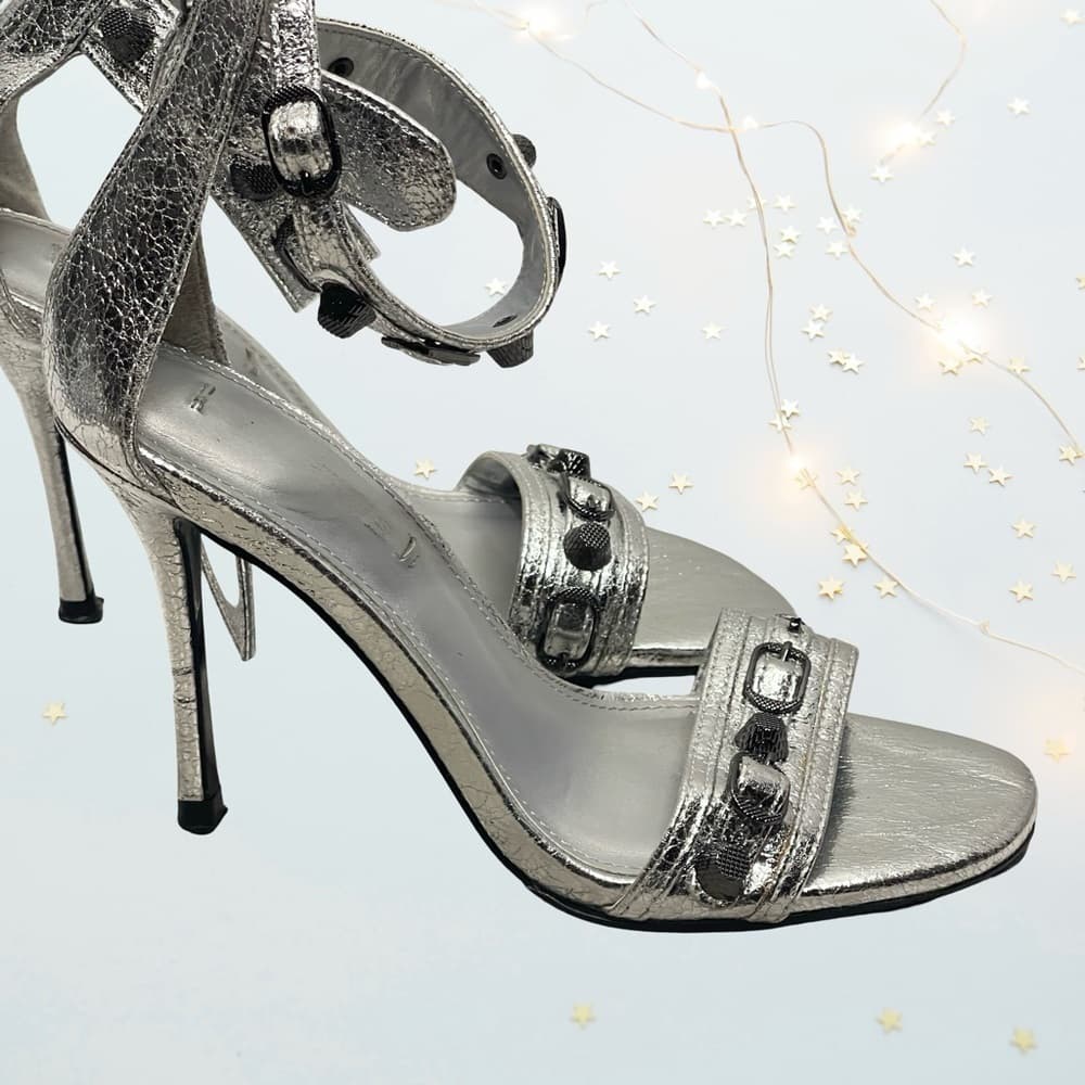 Glamorous Silver Ankle Strap Heels in size 7.5 - Thumbnail 5