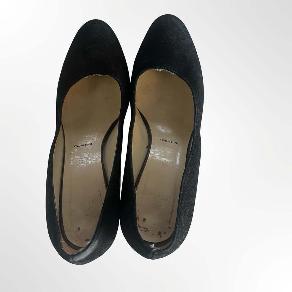 Vero Cuoio Black Suede Wedge Pumps - Thumbnail 4