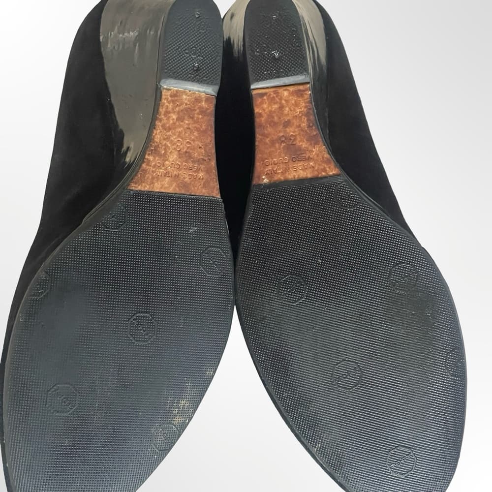 Vero Cuoio Black Suede Wedge Pumps - Thumbnail 7