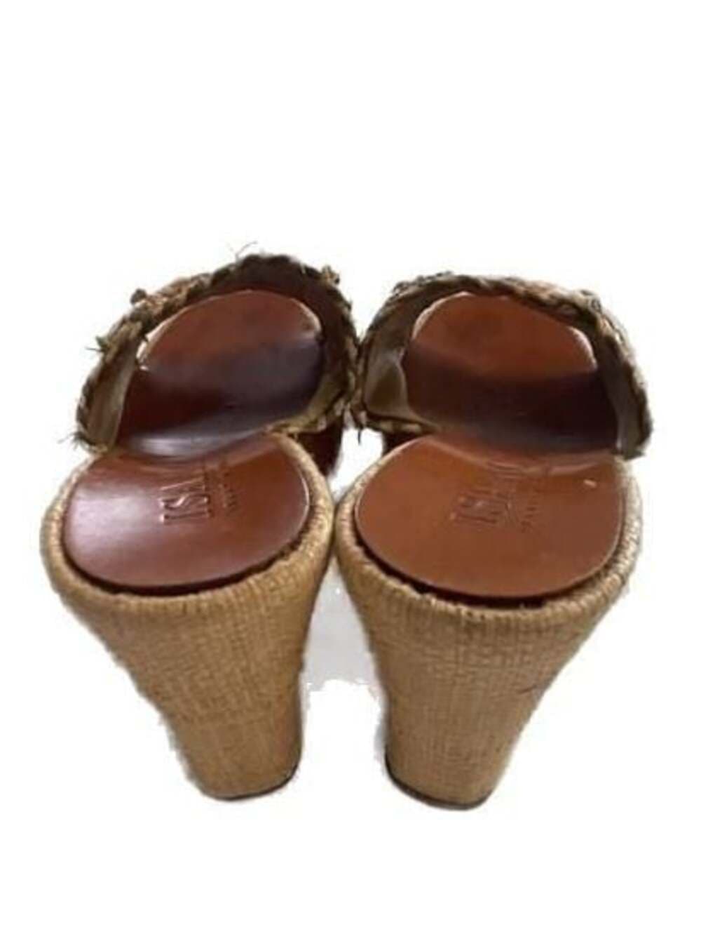 Isaac Mizrahi Vintage Floral Raffia Wedge Sandals - Thumbnail 2