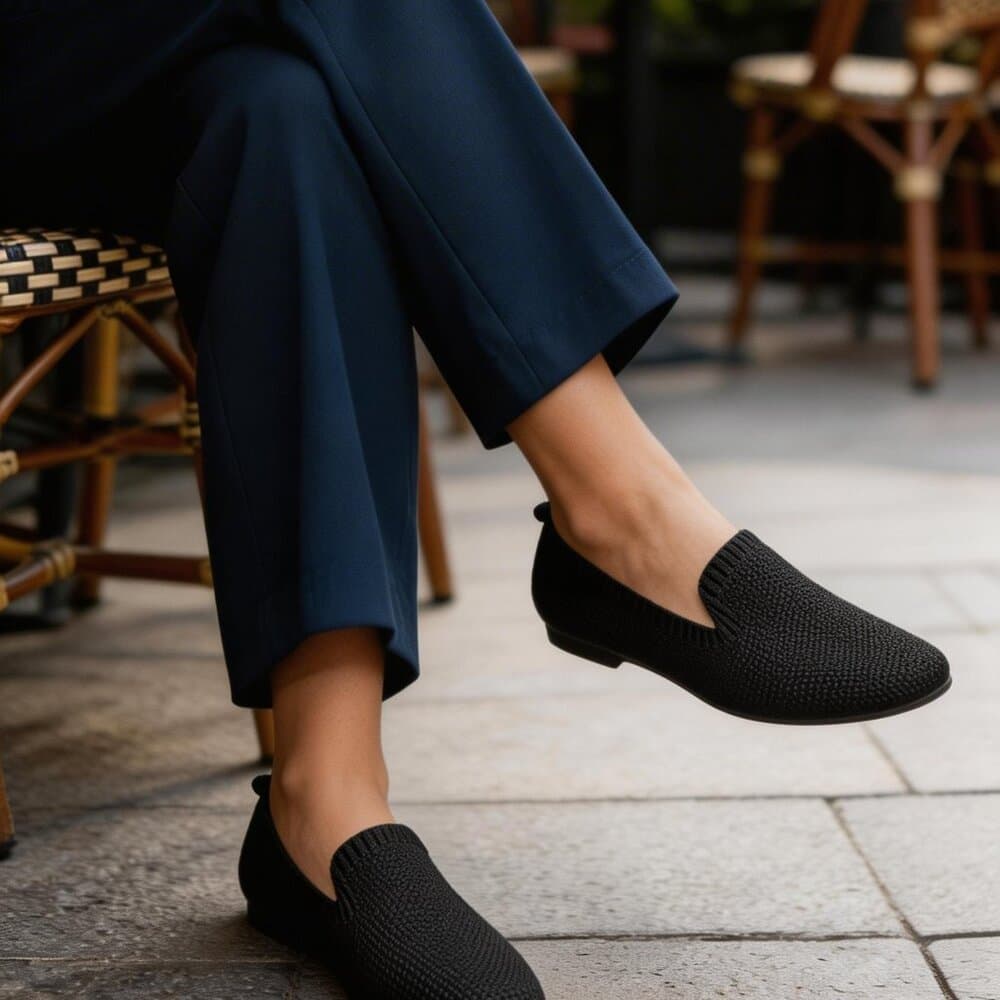 Danskin Black Slip-On Knit Loafers in size 8 - Thumbnail 8
