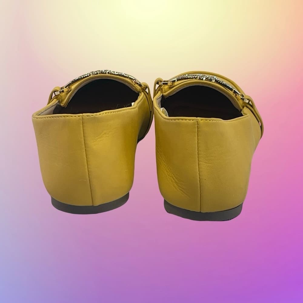 Mari A Yellow Loafers with Gold Accent size 6M -New - Thumbnail 3