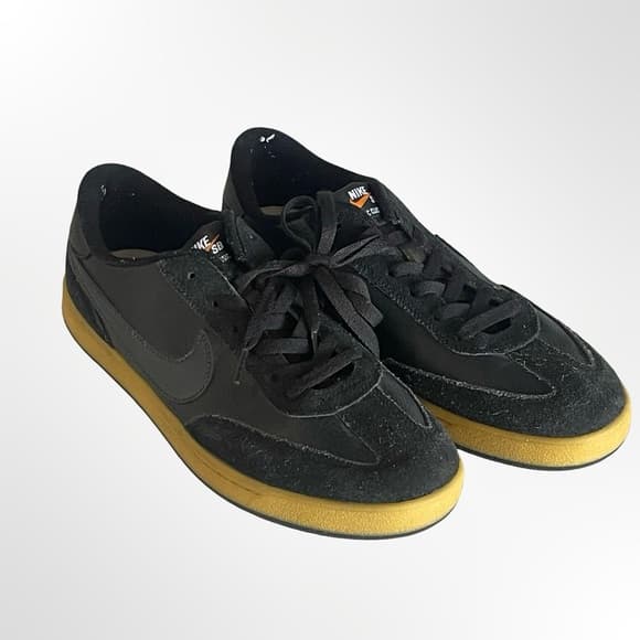 Nike SB Black Suede Low-Top Sneakers with Gold Sole in size 10 - Thumbnail 9
