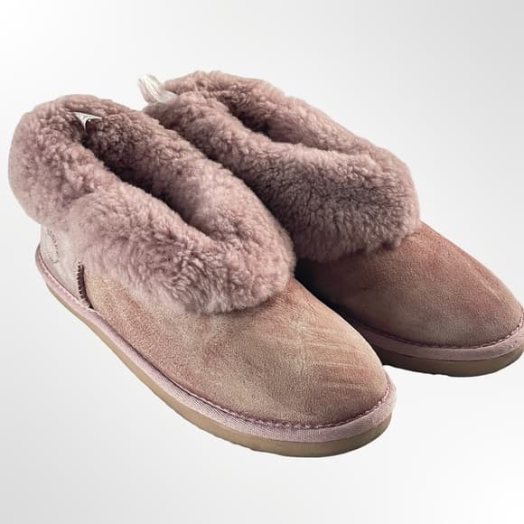 Fireside Cozy Pink Shearling Women's Shoes in size 8 - Thumbnail 8