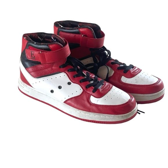 Vitike Red and White High-Top Sneakers in size 11 - Thumbnail 8