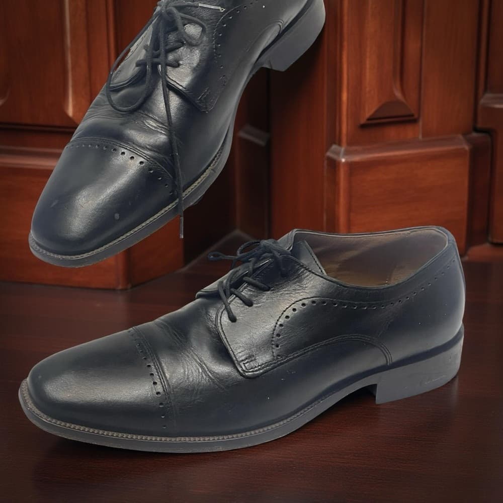 Johnston & Murphy Black Men's Leather Dress Shoes size 9 - Thumbnail 8