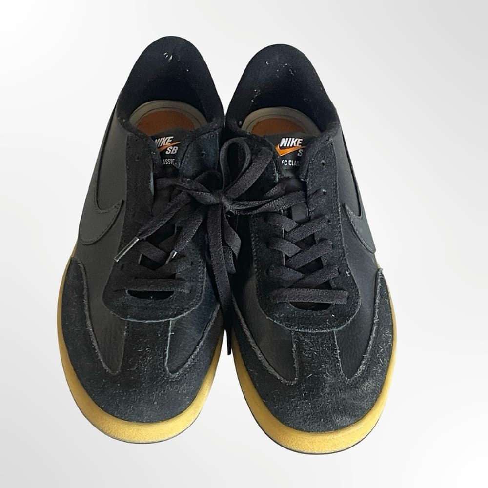 Nike SB Black Suede Low-Top Sneakers with Gold Sole in size 10 - Thumbnail 4