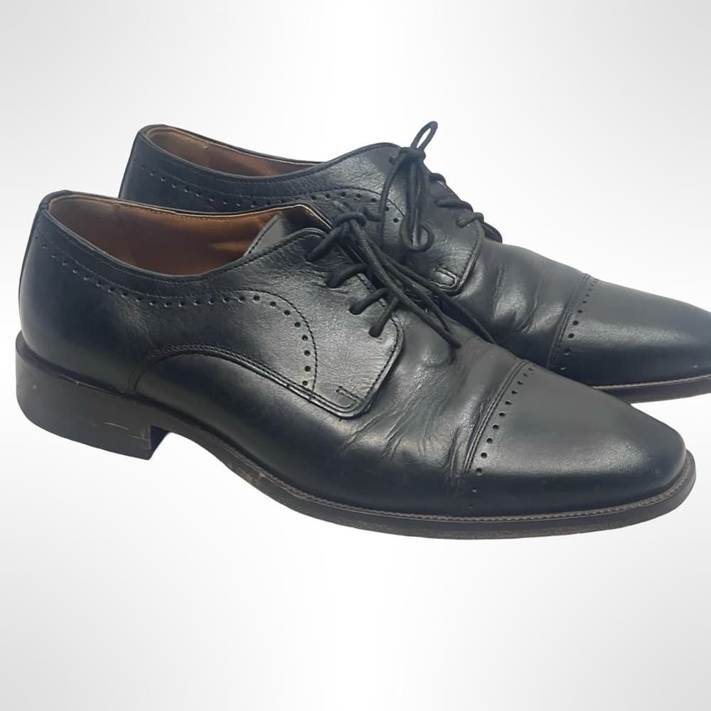 Johnston & Murphy Black Men's Leather Dress Shoes size 9 - Thumbnail 2