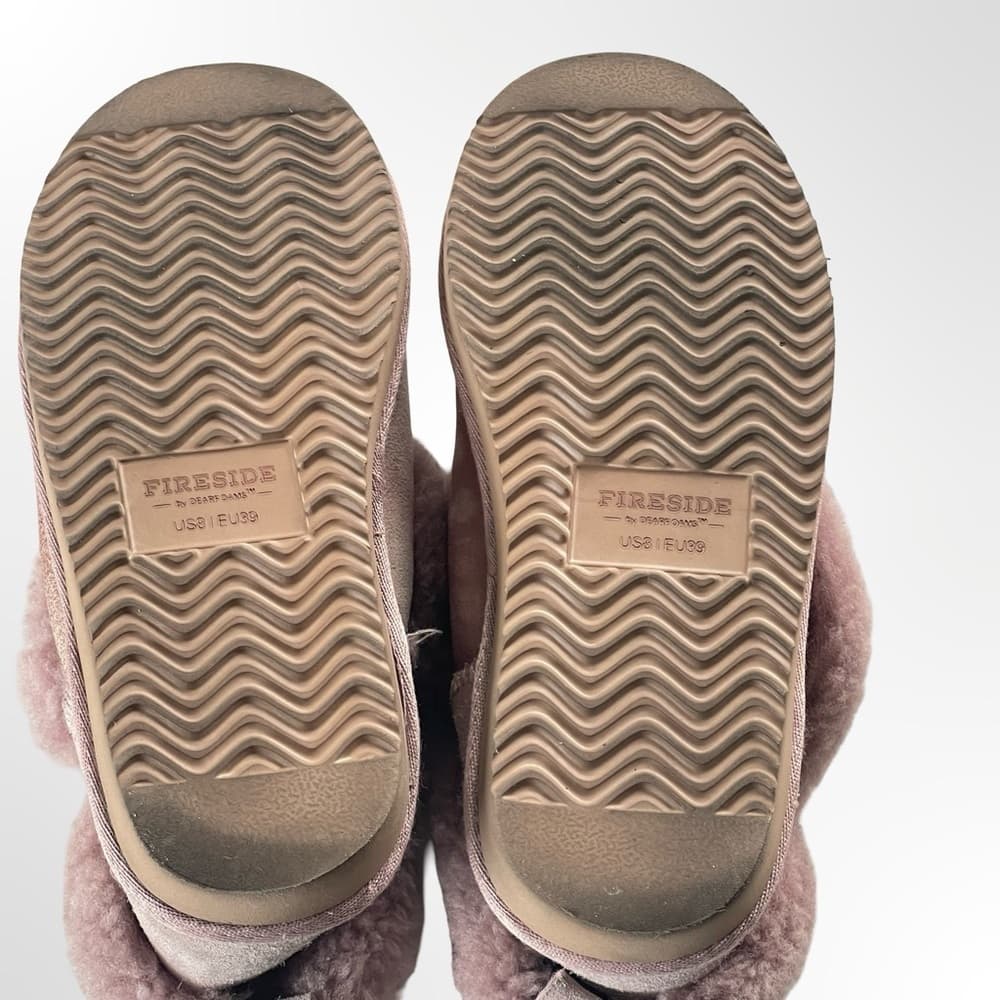 Fireside Cozy Pink Shearling Women's Shoes in size 8 - Thumbnail 4