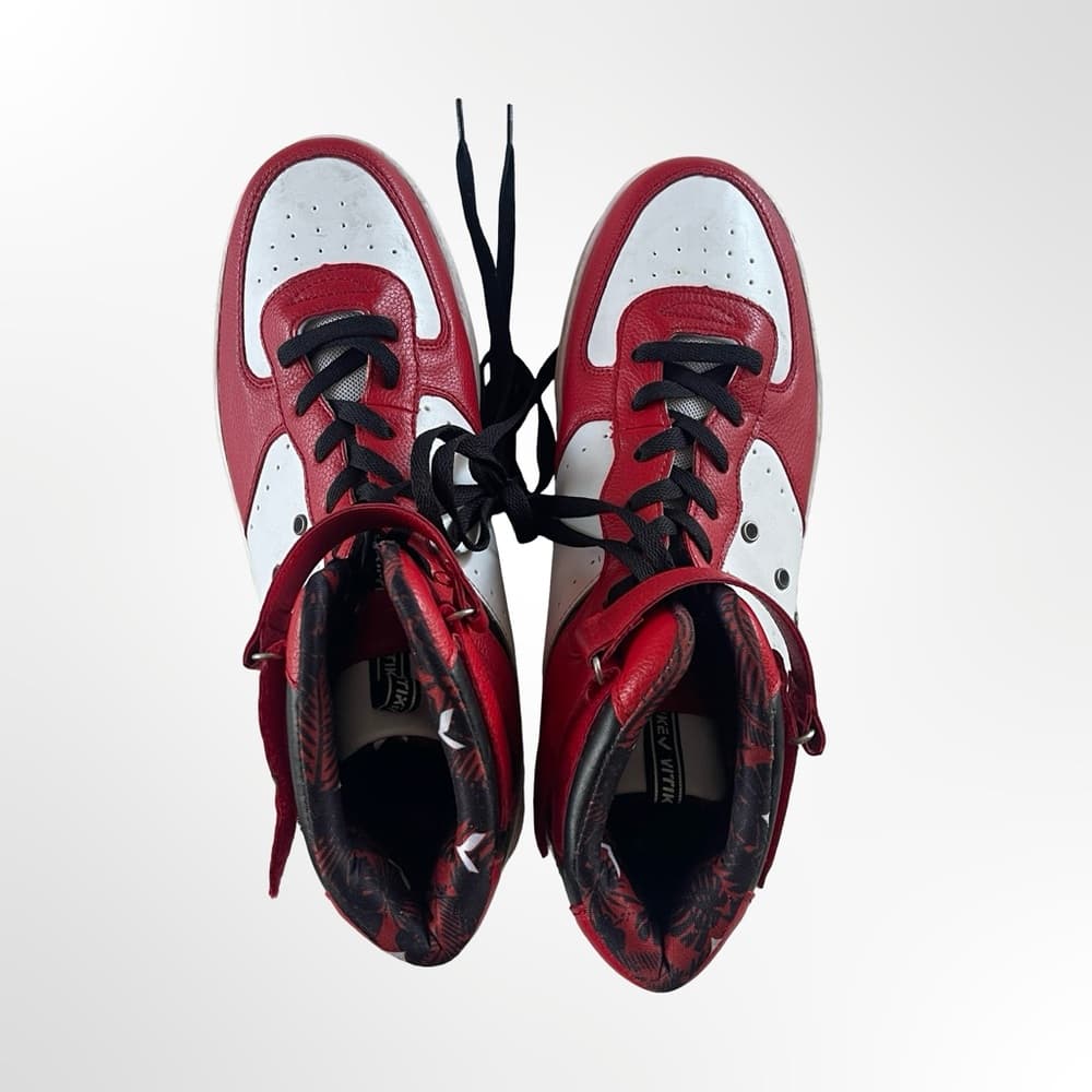 Vitike Red and White High-Top Sneakers in size 11 - Thumbnail 2