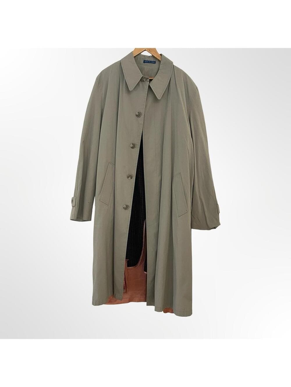 TownCraft Olive Green Long Trench Coat 42 X-Tall - Thumbnail 8