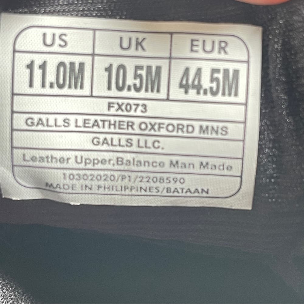 Galls Classic Black Lace-Up Leather Shoes in size 11 - Thumbnail 6
