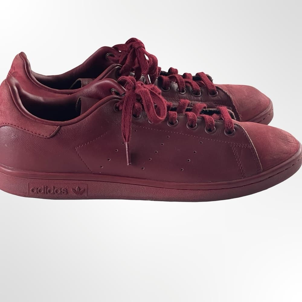 Adidas Stan Smith Men's Deep Red Sneakers in size 9.5 - Thumbnail 2