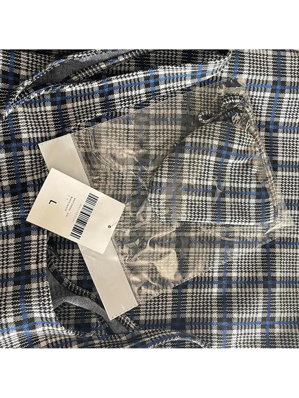 Forever 21 Plaid Square-Neck Mini Dress Navy & White -size L - Thumbnail 3