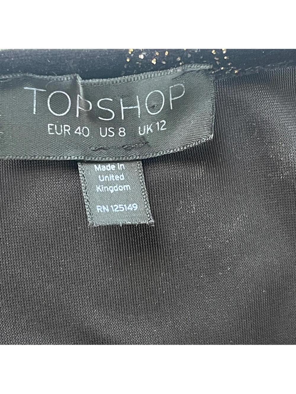 Topshop Black and Gold Geometric Dress in size 8 - Thumbnail 3