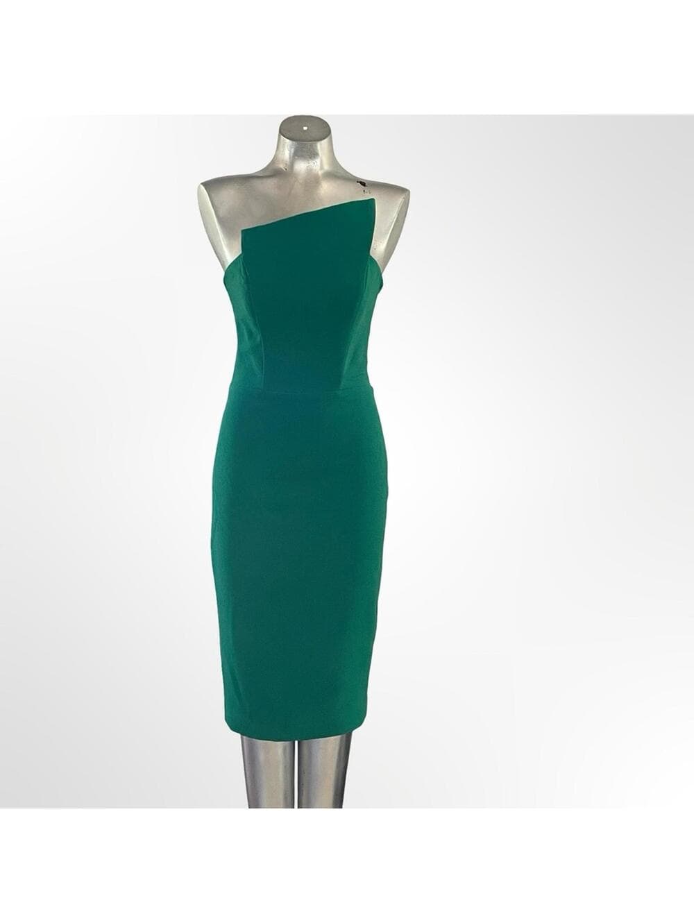 Aida Elegant Green Strapless Dress - Thumbnail 3