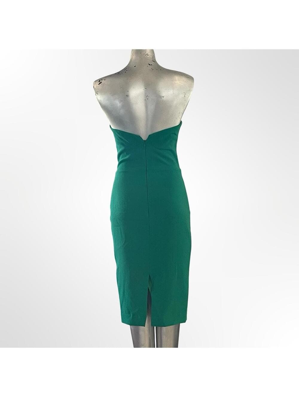 Aida Elegant Green Strapless Dress - Thumbnail 2