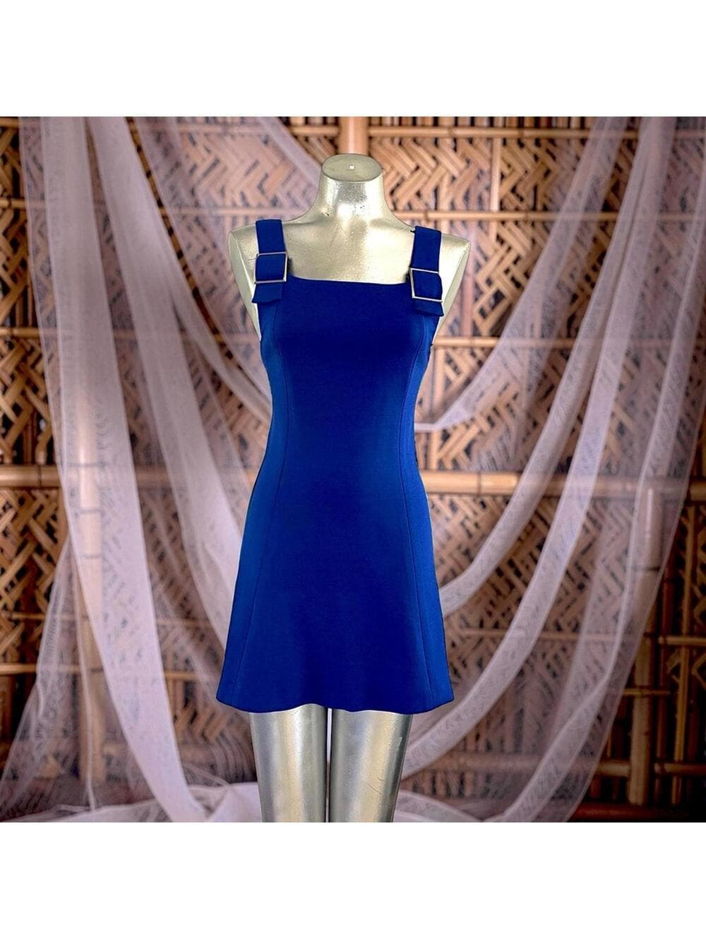 Blue Sleeveless Mini Dress in size M - Thumbnail 6