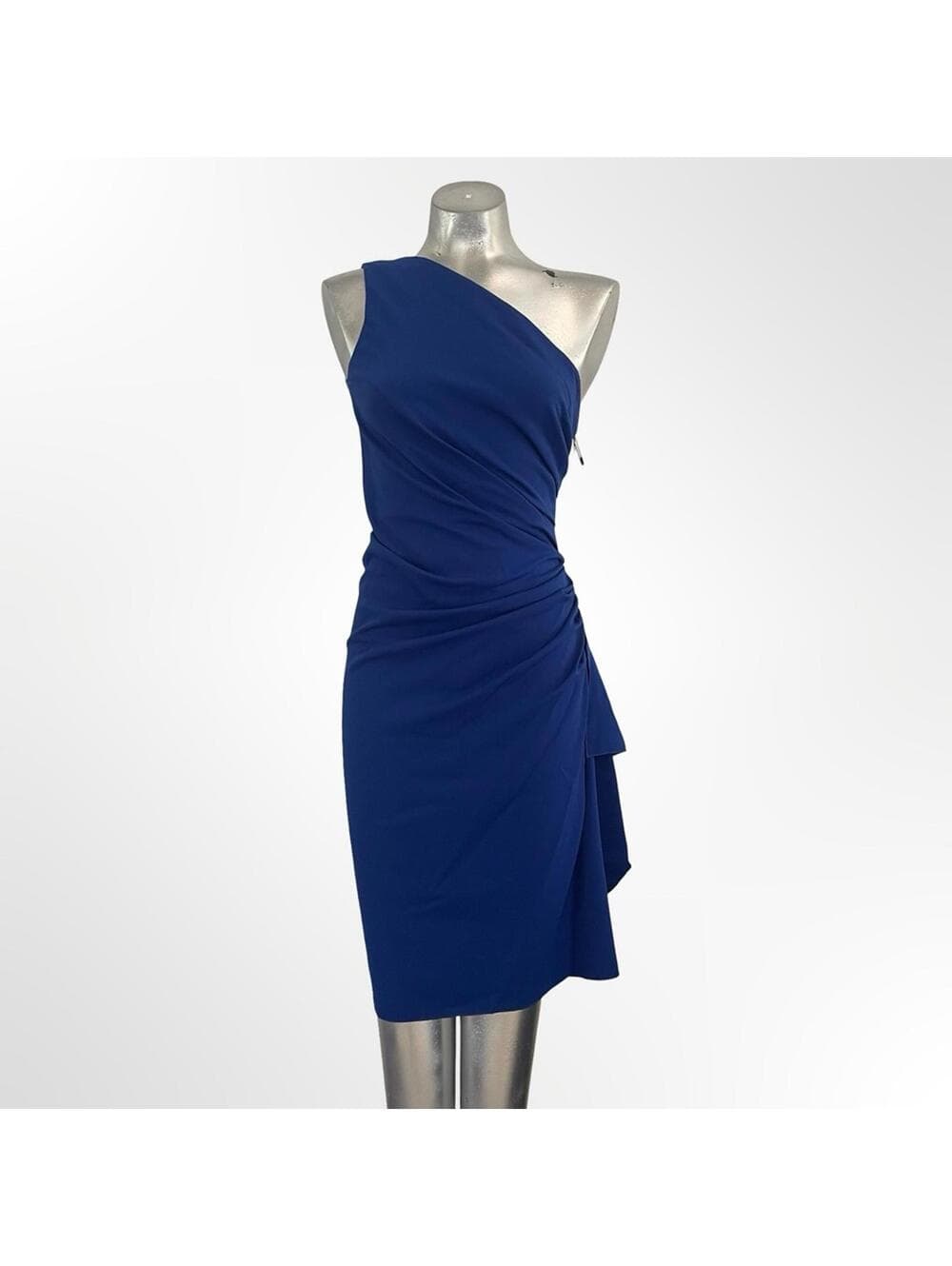 Elegant Aida One-Shoulder Blue Dress - Thumbnail 3