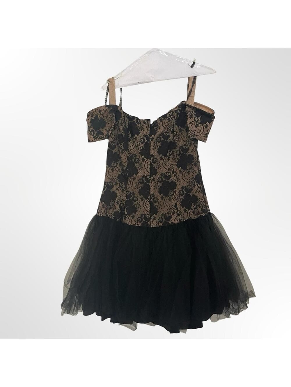 De Laru Black and Tan Lace Tulle Dance Costume Dress in 11 - Thumbnail 2