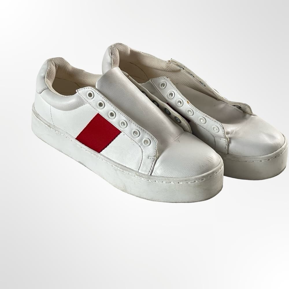 Forever 21 White Sneakers with Red Stripe in size 6 - Thumbnail 6