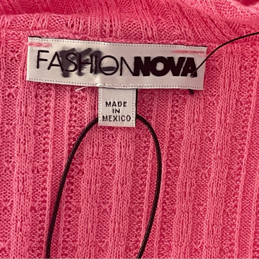 Fashion Nova Pink Ruffle-Trim Crop Top - Thumbnail 2