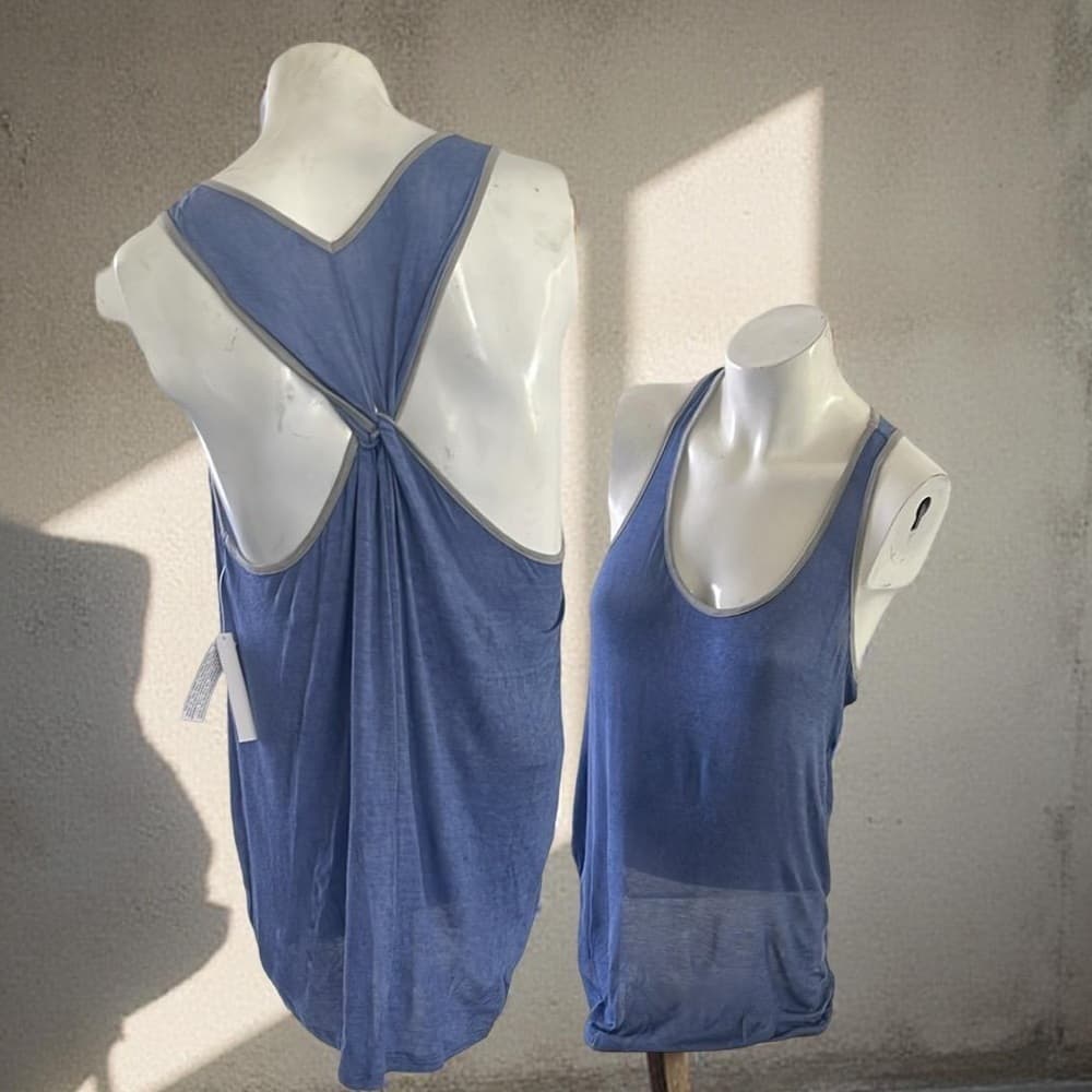 2 Pack Blue Color Thread Soft and Airy Yoga Tank Top - NWT size S,M, L - Thumbnail 3