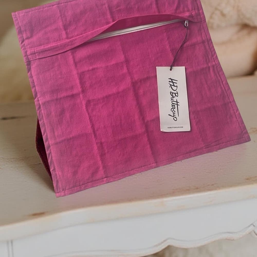 Handmade HD Buttercup Patchwork Pillow Cover - Pink Quilt Square 16x16 - Thumbnail 5