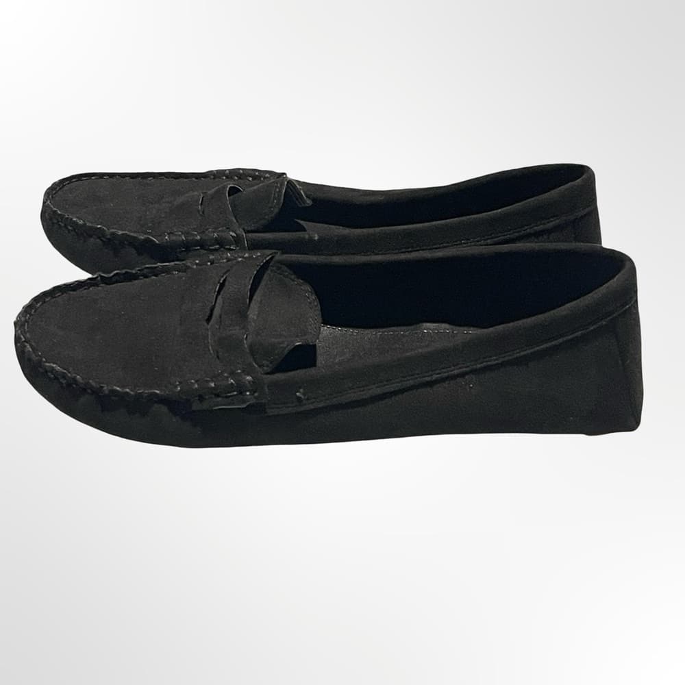 H&M Black Suede Penny Loafers - Women size 7 NWOT - Thumbnail 3