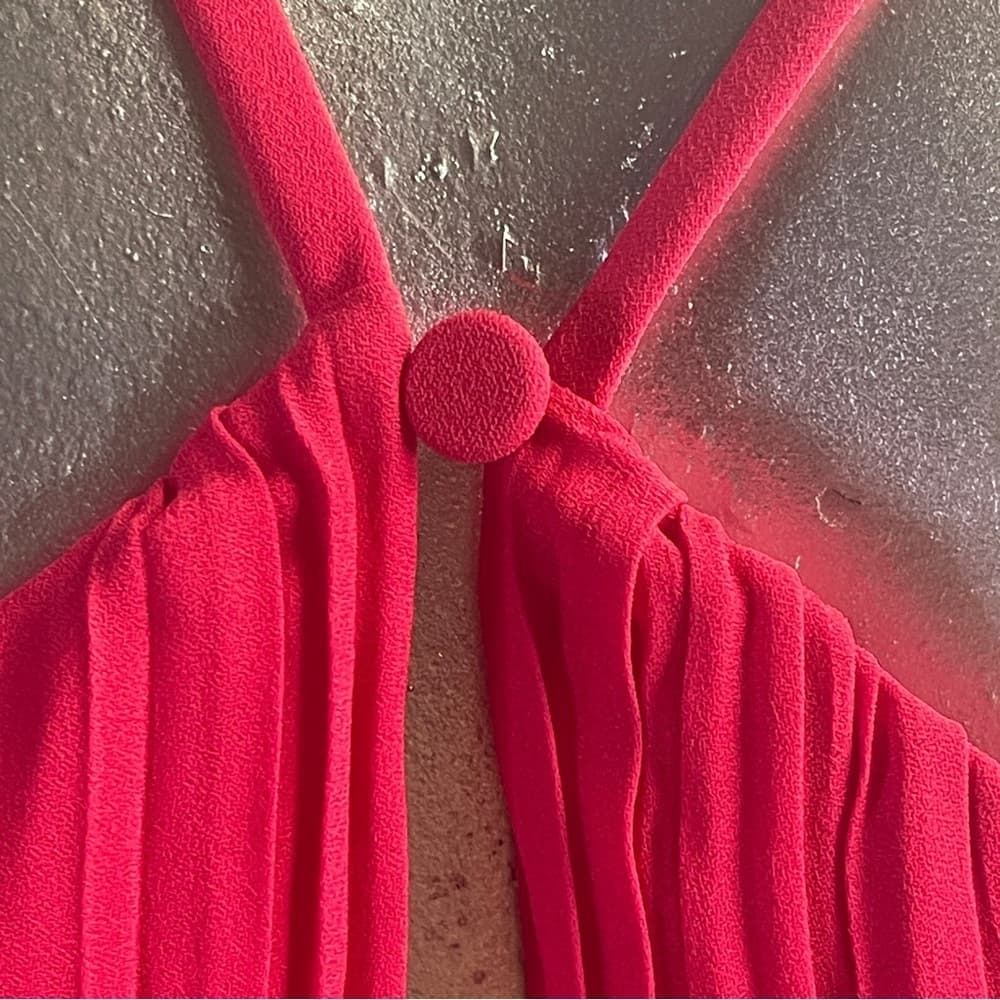 Halston Heritage Elegant Pink Halter Dress size4 Gently Used - Thumbnail 3
