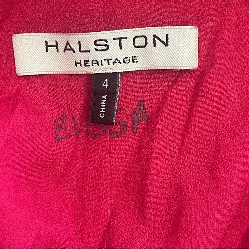 Halston Heritage Elegant Pink Halter Dress size4 Gently Used - Thumbnail 2