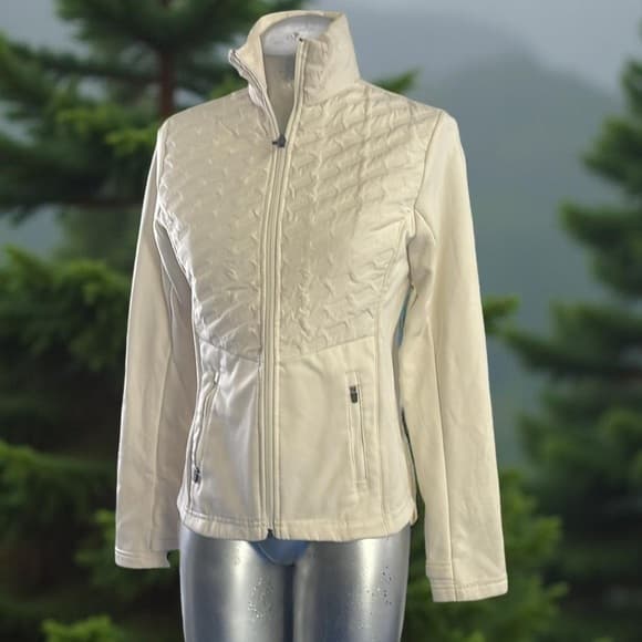Xersion Women's Cream Quilted Jacket size XS - Thumbnail 4