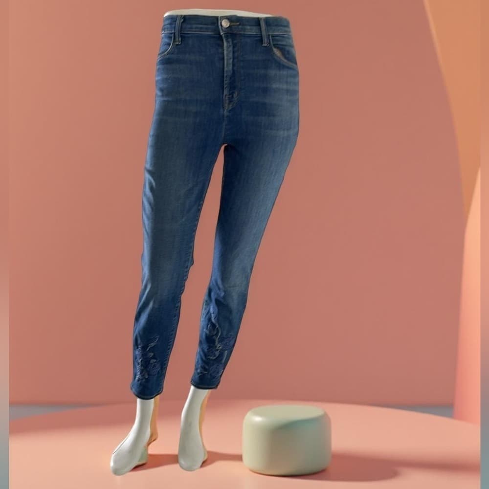 J Brand Alana High rise Women's Blue Jeans with Flower detail - size 29 - Thumbnail 6