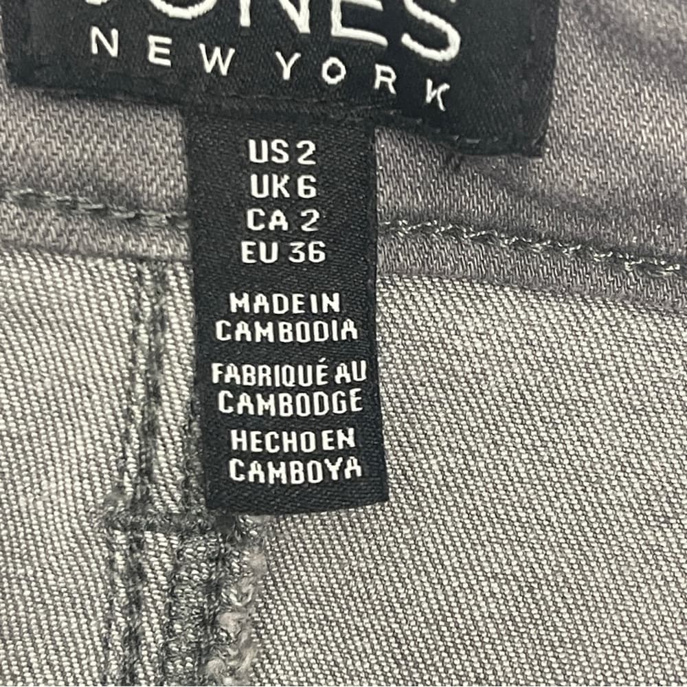 Jones NY Luxe Women's Gray Straight Jeans size 2 NWT - Thumbnail 6